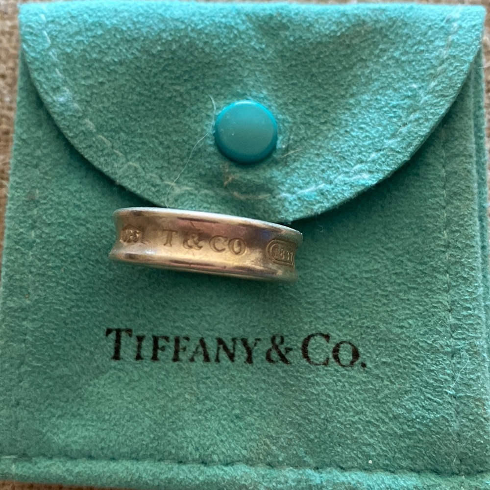 Tiffany & Co sterling silver 1837 ring 6mm size 9.5